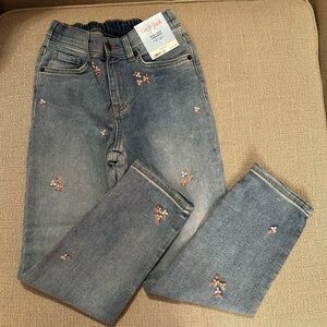 Cat & Jack‎ Girls Blue Jeans with Floral Embroidery